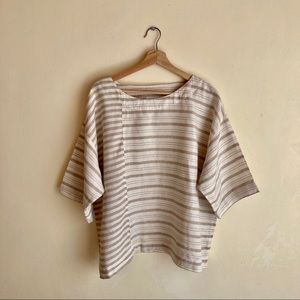 J.Jill Oversized Striped Linen Tunic / Size S